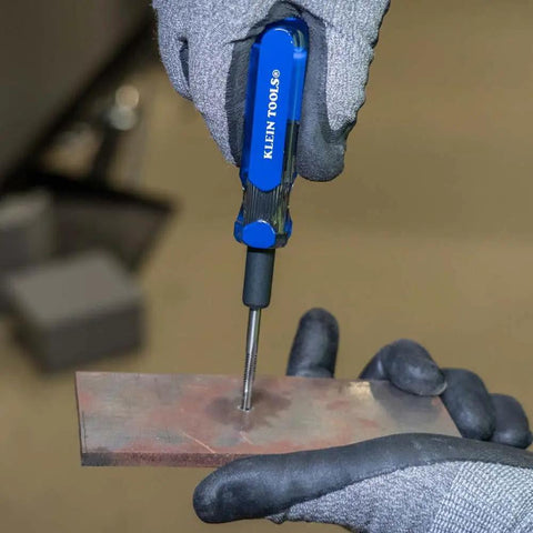 Person using Triple Thread Taps Kit For 6 32 8 32 10 24 With Quick Rethreading To Fix Burred Threads And Clean Plaster Obstructions