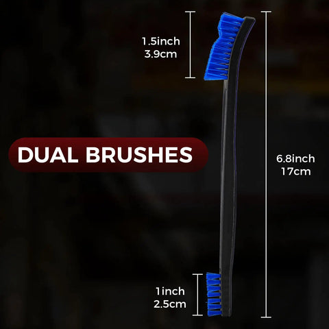 Side view of blue nylon brush from Six Pack Double Ended Gun Cleaning Brushes Set With Brass And Nylon Bristles All Purpose Cleaning Kit