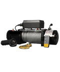 Heavy Duty 24 Volt Electric Winch For Cars With Self Hoist Function, Compact Vehicle Mounted Towing Gear rated 3000 lbs capacity.