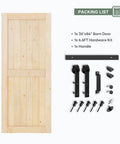 36x84 Inch Sliding Barn Door Slab With 6.6 Foot Hardware Kit Spruce Solid Wood Construction Easy DIY Assembly For Rustic Home And Office Entrances