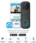 Doorbell Pro No Fuss 4MP Outdoor Video Door Camera For Smart Home Dual Band WiFi 2 4GHz And 5GHz Micro SD Card Capable displayed with smart app