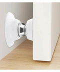 Silicone Magnetic Door Stopper That Holds Strong And Silent With Anti Collision Features For A Quiet Home Setup Gray Color Perfect For Hotels mounted on a door edge.