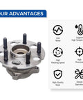 Rear Wheel Hub Bearing Assembly Fits 2010 2011 Honda Accord Crosstour, 2007 2011 CR-V, 2012 2015 Crosstour, 5 Lug, Rear FWD Only