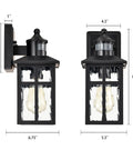 Built Different Matte Black Outdoor Wall Lights With Dusk To Dawn Motion Sensor And Water Glass Shade waterproof exterior lantern dimensions 12x6.75 inches