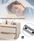 18 Inch Soft Close Drawer Slides Set Beefed Up 4 Pairs used in bedside table, child sleeping, close-up of slow close ball bearing slides