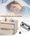 16 Inch Soft Close Drawer Slides With Full Extension, Side Mount, 3 Fold Design, Heavy Duty 100 LB Capacity, Quiet Smooth Glide For Cabinets, RVs, Toolboxes, Trucks, Silver installed on bedside drawer