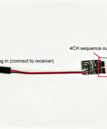 Kickass Gearhead RC Servo Sequence Timing Module with Easy Twist Dial for 3.6 to 8V 4 Channel Steering Gear and ESC Signal Sync Setup Box, 4CH output connection.