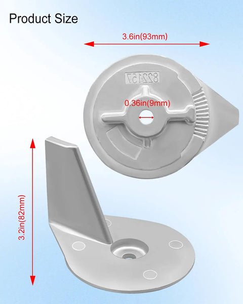 Mercury Outboard Trim Tab Anode For Mariner And Force 25HP To 50HP 2 Stroke And 4 Stroke showing dimensions