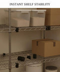 Stabilize Wire Shelving With Black PP Plastic Clips That Snap On To Grid Intersections, Fits 1 To 1.7 Inch Spacing, preventing tilts