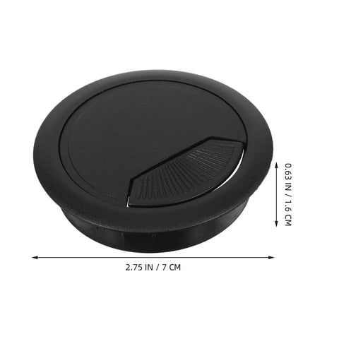 Dope 20Pc Black Desk Cable Wire Grommet Kit For Office And Home That Slaps Hard With Simple Installation To Keep Your Cables Organized And Outta Sight While Rocking A Tough Abs Plastic Round Hole Cover Design, 2.75 in black ABS desk grommet