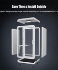 Mobile Soundproof Office Pod Booth With Smooth Rolling Wheels And Auto Swing Door assembly view showing components and door.