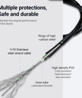 Power Rake Activation Cable Replacement For Husqvarna BG22 DT18 DT22 Dethatcher, 46.5 Inch, cutaway view showing construction details.