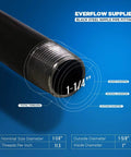 Close-up of a 1-1/4 inch black coated pipe nipple with thread details, part of Pre Cut 1-1/4 Inch Black Coated Pipe Nipples Set for plumbing.