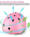 Pink helmet from Kid Friendly 7 Piece Protective Gear Set With Adjustable Helmet Knee Pads Elbow Pads And Wrist Guards For Outdoor Sports Like Cycling Skateboarding Roller Skating And Scooter Pink For Ages 3 To 10 with airflow design and green leaf graphics