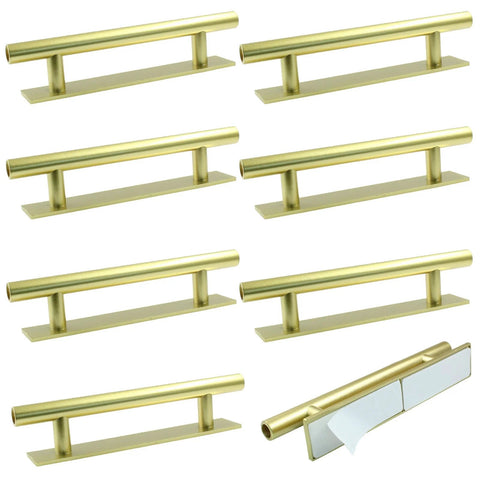 8 Pack Self Stick Push Pull Cabinet Handles Easy Peel And Stick No Drill Instant Upgrade For Kitchen Drawers Wardrobes and Sliding Doors