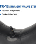 Two Pack 23x8.5-12 23x9.5-12 23x10.5-12 Butyl Inner Tubes With TR13 Valve Stem showing valve detail