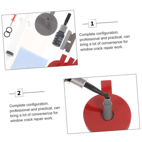 DIY Auto Glass Repair Kit For Windshield Cracks And Chips Complete Windshield Scratch Remover With Adhesive components