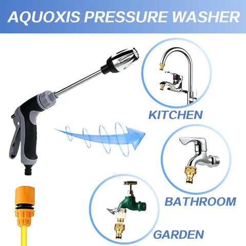 High Pressure Water Wand Attachment for Garden Hoses With 3 Spray Modes and Turbo Cleaner for Kitchen, Bathroom, Garden