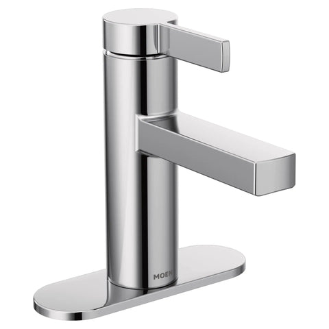 Beric Chrome Modern One-Handle Single Hole Bathroom Faucet With Drain Assembly And Optional Deck Plate For Your Bath Sink 84774 Perfect For The Daily Grind With Aerated Flow And Easy To Install
