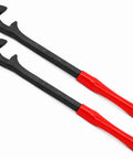 12 Inch Heavy Duty Cable Bender Tool For Easily Bending Max 350 Mcm Copper & Aluminum Wires In Electrical Panels with red grips.
