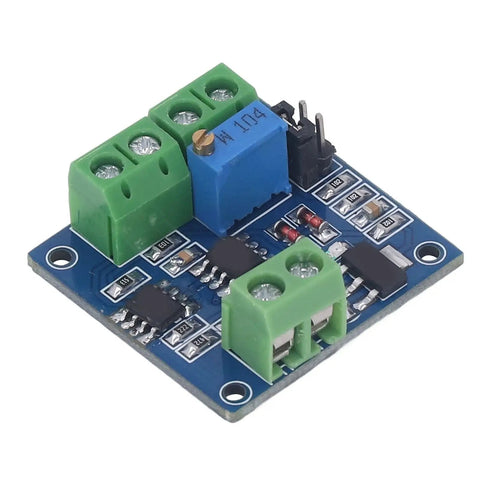 Voltage To PWM Converter Module For PLCs slick and plug and play 0 to 5 volts and 0 to 10 volts outputs, close-up view