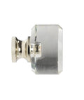 Side angle of G100 Brand Elegance Glass Collection Clear Glass Knob With Polished Nickel Base Ideal For Cabinets Dressers And Doors 10 Pack