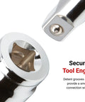 Close-up of 3/4 Inch Drive 1-15/16 Inch Shallow 12-Point Socket Chrome Finish With Large Readable Markings, secure tool engagement