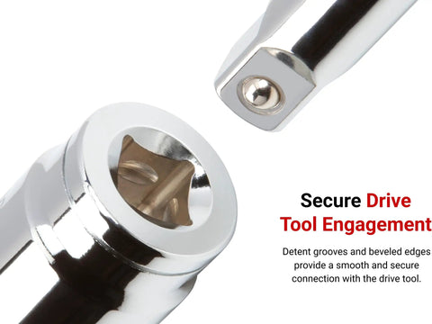 Close-up of 3/4 Inch Drive 1-15/16 Inch Shallow 12-Point Socket Chrome Finish With Large Readable Markings, secure tool engagement