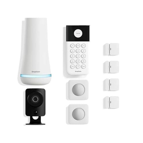 9 Piece Wireless Home Security System With HD Camera, Plug And Play Setup, Optional Round The Clock Professional Monitoring, No Contract, Works With Alexa And Google Assistant