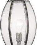 River Place One Light Outdoor Post Lantern in Antique Bronze with Clear Seeded Glass shown for yard lighting on patios.