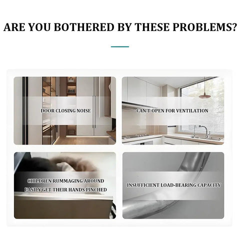 Image showing common issues like door closing noise, ventilation problems, and insufficient load-bearing capacity in kitchens.