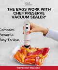Reusable Vacuum Sealer Bags For Food 30 Pack Small 8x10 Inches BPA Free Odor Resistant in use with vacuum sealer and peppers