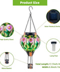 Hummingbird Hot Air Balloon Solar Lantern Outdoor Hanging Light With Flickering Flame Metal And Glass Waterproof Lanterns For Patio
