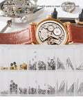 Organized Portable Storage with Metal Watch Crown Tube Stem Set 10 Pcs for ETA 2824 2836 Movements on display
