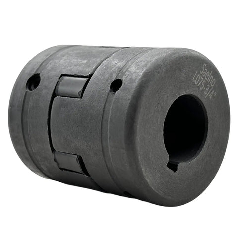 Flexible L-Jaw Coupling Set Three Quarters Inch To One Inch, Three-Piece HT250 Cast Iron With Rubber Spider, Keyways 3/16 X 3/32 And 1/4 X 1/8, Ideal For Wood Splitter And Heavy Duty Power Tools, Multi-Flex L075-3/4-1