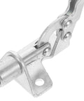 Close-up of metal horizontal toggle clamp with quick release mechanism, part of the Horizontal Toggle Clamps Set Of Four With Quick Release For Welding And Woodworking Push Pull Action For Jigs And Fixtures Multipurpose Clamp Kit For Electronics Automotive Repair And Furniture Projects 301a Fast Fix Mechanism.