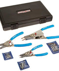 Retaining Ring Plier Set 15 90 Degree Convertible 3 Piece Kit For Bore Diameters 1/4 To 4 Inches with case and accessories