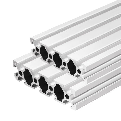 Stacked Two Pack 1220mm 2080 T Slot Aluminum Extrusion 20x80mm European Standard Anodized Linear Rail 48 Inch Length for DIY Projects