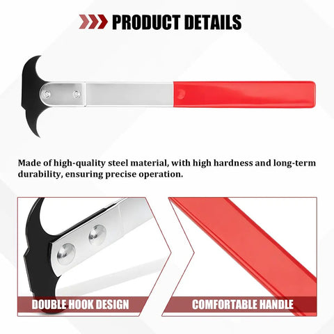 Heavy Duty Car Seal Puller With Dual Hook Tips For Oil And Grease Seal Disassembly And Installation, showing handle and hook