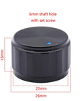4 Pack Heavy Duty Machined Aluminum Control Knobs For High Fi Receivers And Turntables, showing black knob with dimensions.