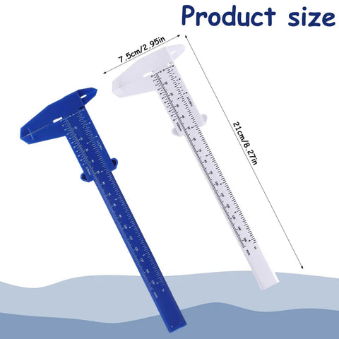 2 Pack Plastic Measuring Calipers With 150 mm And 0 To 6 Inch Scale Vernier Sliding Gauge Ruler Mini Eyebrow Ruler Lightweight ABS