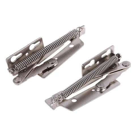 Heavy Duty 80 Degree Sprung Cabinet Door Hinges 2 Piece Set For Lift Up Flap Doors No Fuss Easy Install Stainless Steel Silver Finish