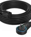 25 Foot 360 Degree Rotating Flat Plug Extension Cord 16 AWG 3 Prong Grounded Power Cable Black UL Listed Space Saving Design