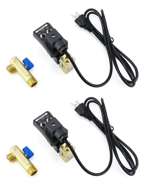 Top view of Automatic Timed Condensate Drain Valve Two Pack One Half Inch AC 110V Two Way Direct Acting Drain Valve with US Plug