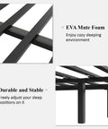 Queen Metal Bed Frame With Classical Headboard And Footboard Matte Black Steel Platform Bed Featuring Ornate Ball Details curved support slats and EVA mute foam.