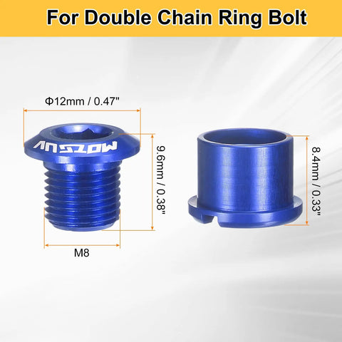 Ten Pieces Dope Double Chain Ring Bolts M8 Aluminum Alloy Crankset Nuts Chainwheel Screws For Road Bike And Mountain Bike Blue Color