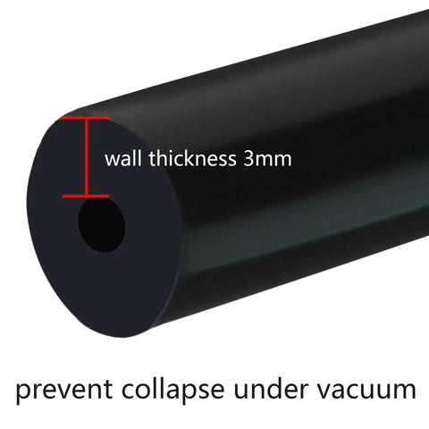 Close-up of High Performance Silicone Vacuum Hose Kit wall thickness 3mm black hose showcasing durability for air and water use.