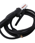 Heavy Duty Welding Clamp Electrode Holder With 10 Foot Cable Designed For Stick Welding Jobs features black cable and grooved jaws.