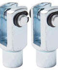 Two Pack Air Cylinder Rod Clevis End Fittings, 40mm Length, M8x1.25 Female Thread, Y Connector, Iron Construction, Durable And High Strength, Easy To Install, Perfect For Pneumatic Systems, DIY Projects, And Machinery. Two silver pneumatic clevis end fittings