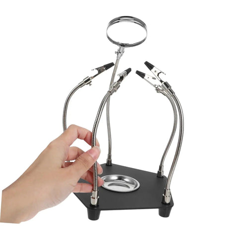 LED Magnifying Lamp With Magnifying Glass Holder For Soldering Circuit Boards Sturdy Third Hand Tool Magnetic Helping Hands